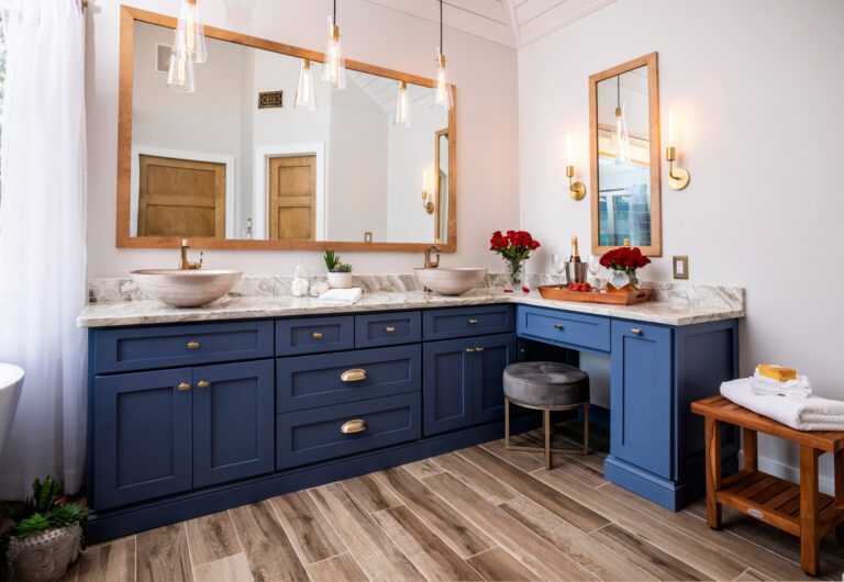 Dark Blue Vanity Bathroom Ideas